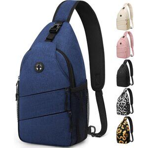 👑Men's Trendy Sling Bag Backpack Blue Casual Convertible Shoulder Strap Bag